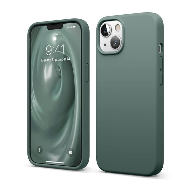 Funda de silicona líquida Elago para iPhone 13 de 6.1 pulgadas, color verde oscuro