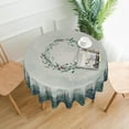 thumbnail image 4 of Silver Snowflakes Round Tablecloth 60Inch Christmas Winter Snow Table Cover with Xmas Tree Leaves Berry Table Cloth Heat Resistance Polyester Fabric for Kitchen Dining Camping Party Decor, 4 of 6