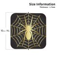 thumbnail image 2 of Yiaed Gold Spider On The Web Print Leather Coasters for Drinks - Cup Coasters Coffee Table Kitchen Table Bar, Home & Office Gifts Handmade Drink Coasters-Square, 2 of 6