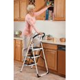 thumbnail image 4 of LivingSURE 3 Step Ladder Stool Combo with Handgrip - Anti-Slip Folding Step Stool - Extra Wide Pedal Step Sturdy Household Ladder, 4 of 4