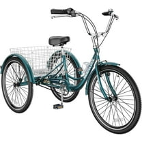 MOONCOOL Adult Tricycles, Single Speed Three Wheel Bike for Adults, 24 inches Adult Trikes for Men, Women, Seniors with Low Step Through