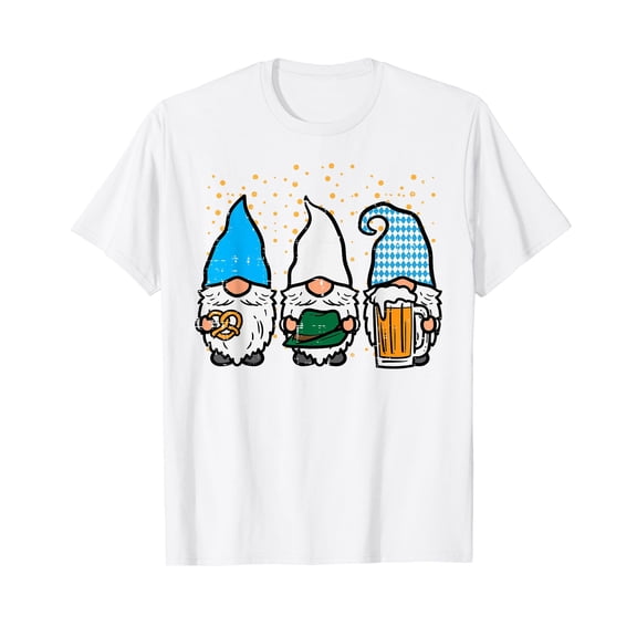 Bavarian Gnomes Octoberfest German Oktoberfest Men White T-Shirt Short Sleeve Tee