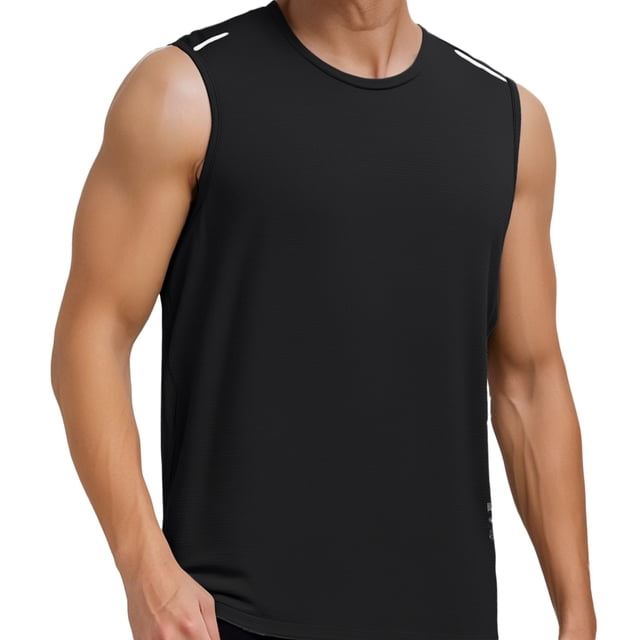 Camiseta sin mangas holgada de seda helada para hombre: camiseta ligera sin mangas para hacer ejercicio en el gimnasio