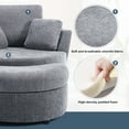 thumbnail image 7 of KINFFICT Chenille Swivel Barrel Chair with Storage Ottoman, Oversized Comfy Accent Chair for Living Room, Bedroom, Gray, 7 of 7