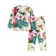 thumbnail image 1 of Balery Bird Butterfly Rose Conjunto de Pijama con Estampado para Mujer, Conjunto de Dos Piezas con Manga Larga, Ropa de Dormir Suave con Bolsillos, Pijamas Cómodos-Small, 1 of 7