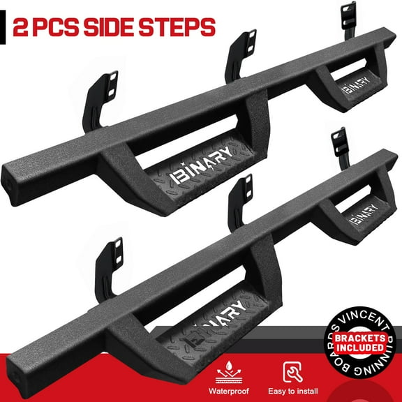 Drop Running Board For 05-25 Nissan Frontier Crew Cab Nerf Bar BLK Side Step BHZ