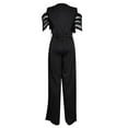 thumbnail image 7 of SELONE Womens Jumpsuits Casual Short Wide Leg Pants Ladies Travel Comfortable Vacation Flowy Rompers Womens Jumpers and Rompers Casual Fashion Solid Color Mesh Short Sleeve Black L, 7 of 7