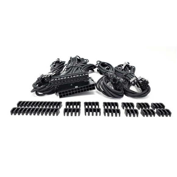 Premium Sleeved PSU Cable Extension Kit, Black