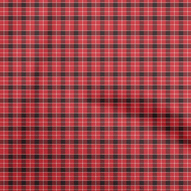 oneOone Rayon Red Fabric Check Sewing Craft Projects Fabric Prints By Yard 56 Inch Wide