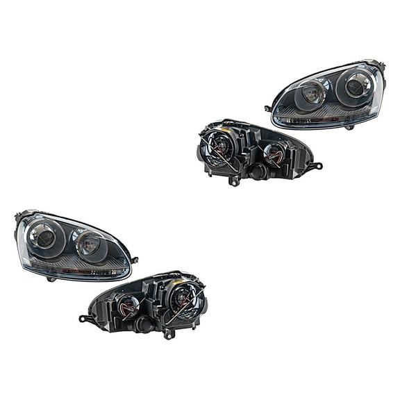 Par de Faros DEPO Bora 2005 A 2010 Negro C/Lupa