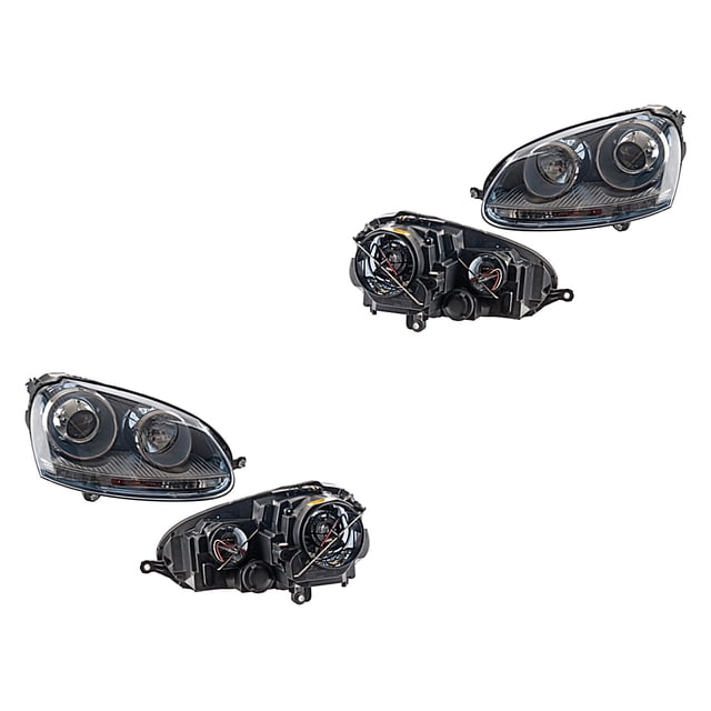Par de Faros DEPO Bora 2005 A 2010 Negro C/Lupa