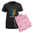 thumbnail image 5 of CafePress - I Stand With Ukraine Flag Support Ukraine Pajamas - Women's Short Sleeve Print T-Shirt and Pants Dark Cotton Pajama Set, 5 of 7