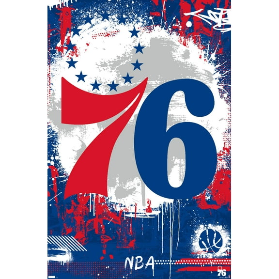 NBA Philadelphia 76ers - Maximalist Logo 23 Wall Poster, 22.375" x 34"
