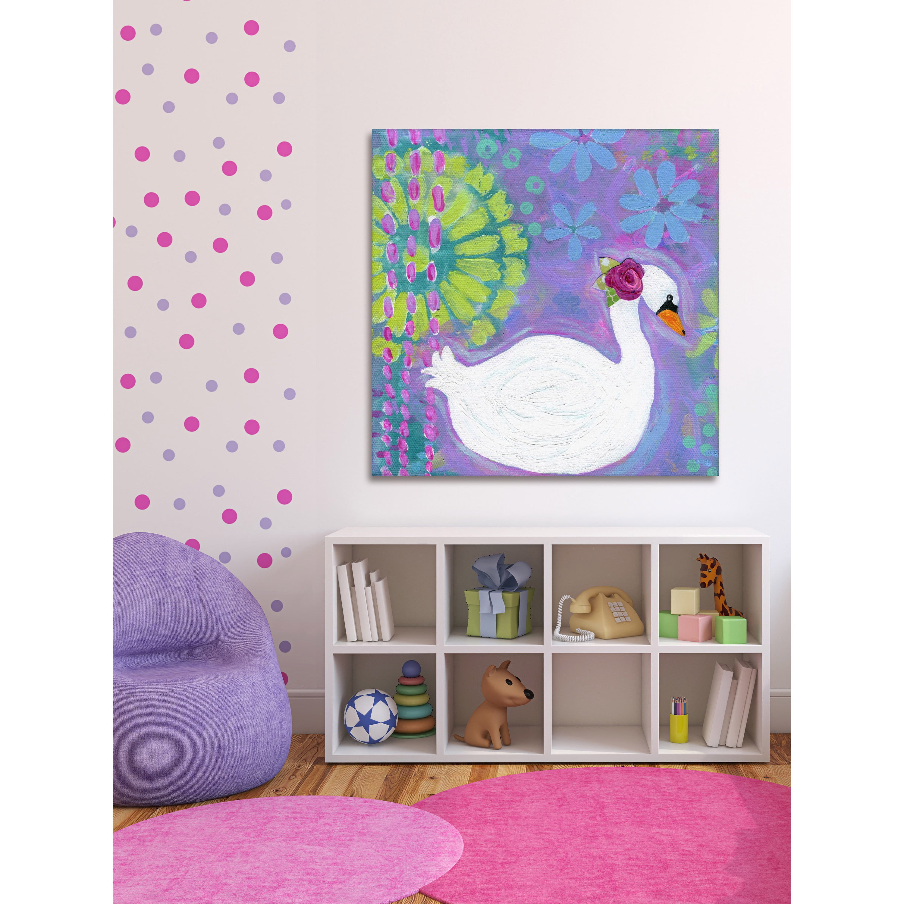 Marmont Hill "Swan 2" by Jill Lambert Painting Print on Wrapped Canvas