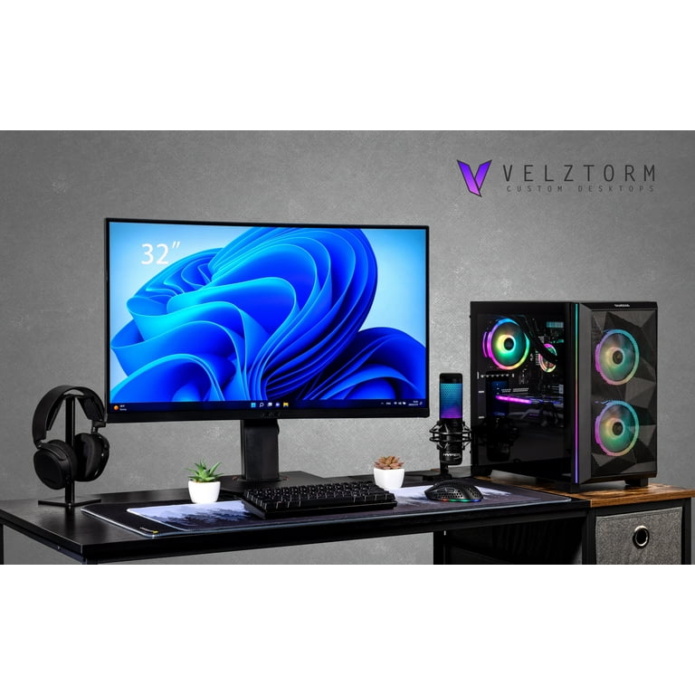  MXZ Gaming PC Desktop Computer, AMD Ryzen 5 5500, RX7600,16GB  DDR4, NVME 500G SSD, 6RGB Fans, Win 11 Pro Ready, Gamer Desktop Computer(R5  5500