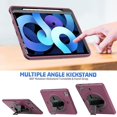 thumbnail image 2 of Funda de TPU + PC a prueba de golpes para tableta con soporte, ranura para bolígrafo y correa para el hombro para iPad Air 2022/2020 de 10.9" (rosa y rojo), 2 of 5