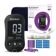 KetoSens Blood Ketone Monitor Kit with Meter, 10 Test Strips, 10 Lancets, Lancing Device & Carrying Case - OPTIMAL FOR KETO DIET