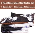 thumbnail image 3 of PERFEMET Cow Bed Comforter Set Queen Size 3 Pcs Reversible Design Down Alternative 100% Microfiber Bedding Set-All Seasons for Women Men, Queen, Brown, 3 of 5