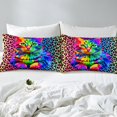 thumbnail image 4 of YST Kids Cat Kitten Bedding Queen Size Rainbow Leopard Print Bed Sheets Set, Modern Abstract Art Sheet Set Colorful Cheetah Printed Sheets, Animal Pet Theme Top Sheet 4pcs, 4 of 5