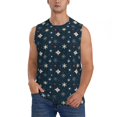 thumbnail image 1 of Fotbe Christmas Snowflakes1 Men's Camiseta sin Mangas Estampada para Hombres, Playera Casual para Gimnasio, Entrenamiento, Playa-Large, 1 of 7