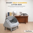 thumbnail image 3 of PawPetica Self Cleaning Cat Litter Box, Automatic Litter Box Self Cleaning, Open Top Large Litter Box for Multiple Cats, with Safety Protection, APP Control,Odor Removal, Waste Bags Included, Gray, 3 of 11