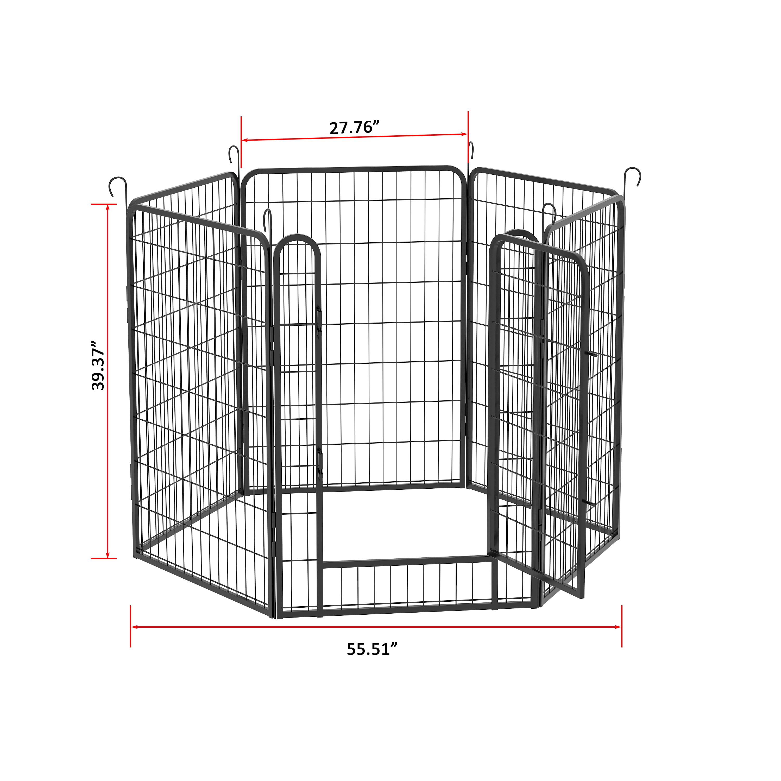Euroco 6 Panels Heavy Duty Metal Playpen with door,39.37"H Dog Fence Pet Exercise Pen for Outdoor, Indoor