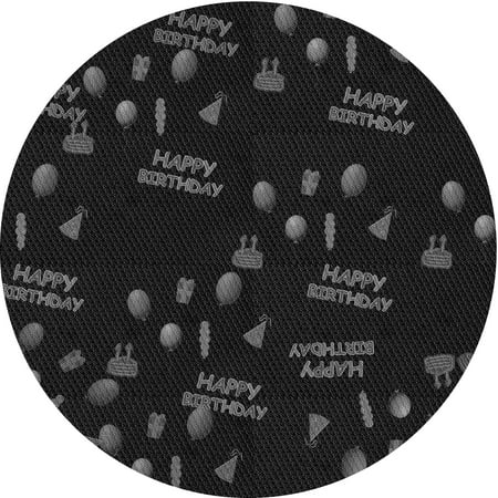 

Ahgly Company Indoor Round Patterned Night Black Area Rugs 4 Round