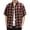 a-201Red44, variant on FINALGANG Mens Point Lapel Collar Full Button Bust Pocket Plaid Check Short Sleeve Shirt Oversized Loose Fit Street Daily Outdoor Vintage Casual Open Tops Versatile Top Brown L