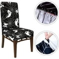 thumbnail image 4 of muroi 4Pcs Halloween Chair Covers Black White Spider Web Ghost Skull Pattern Dining Chair Slipcovers Stretch Elastic Seat Covers for Halloween Party Home Kitchen Hotel Restaurant Ceremony Decor, 4 of 7