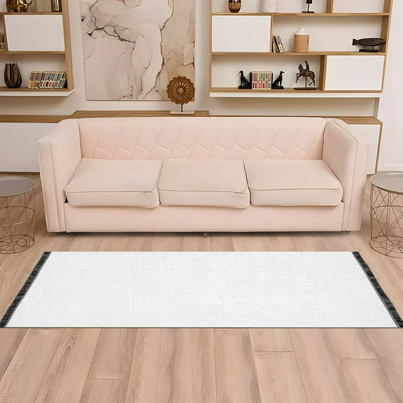 Runner Area Rug Soft Non-Slip Washable Carpet for Hallway Bedroom Living Room Home Decor 2"x6" White