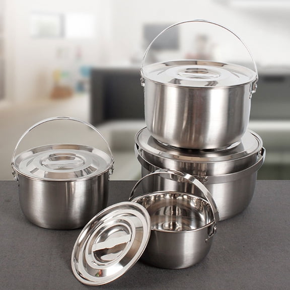 STOBOK Plated Silver Metal Basin for Storage Stainless Steel Mixing Container