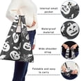 thumbnail image 5 of 5 Pack Foldable Shopping Bag,Halloween White Ghosts Pumpkins and Spider Webs Reusable Grocery Bags with Pockets,Large Reusable Tote Bags with Handles Waterproof & Lightweight, 5 of 6