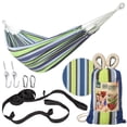 thumbnail image 1 of Bliss Hammocks 60"W Double Hammock with Rope Loops & Tree Straps, 265 lb, Blue Honu Strip, 1 of 14