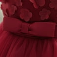 thumbnail image 6 of NAISIBABY Little Girls Princess Dress, Sleeveless Cute Floral Satin Mesh Splicing Birthday Wedding Pageant Floral Dress Red 4T, 6 of 9