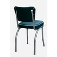 thumbnail image 4 of Retro Diner Chair - Chrome Steel Frame, Upholstered Box Seat, 'V' Back - Home & Restaurant Seating-Color:Black/White,Size:Waterfall Seat, 4 of 8