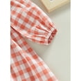 thumbnail image 6 of hirigin Toddler Kids Girls Cute Dress Plaid Turn-Down Collar Long Sleeve Buttons Dress Spring Autumn Casual A-line Dress, 6 of 8