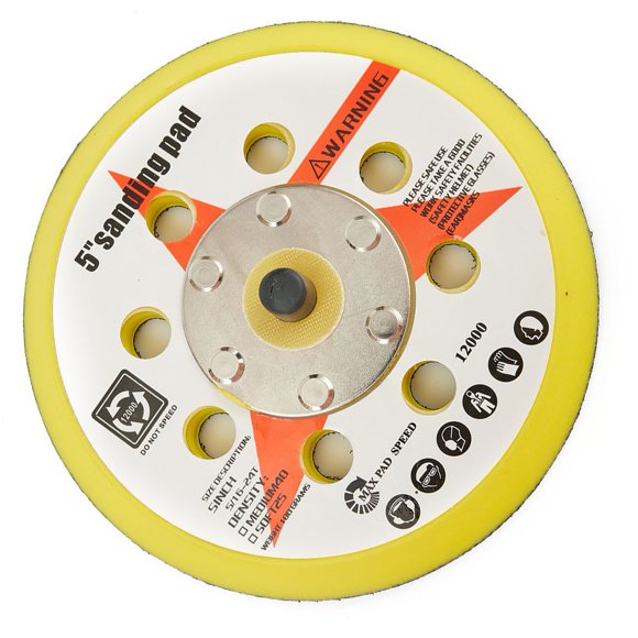 Bgsha 5in 125mm 8holes Sander Backing Pad Hook & Loop Polisher Sponge Sanding Disc
