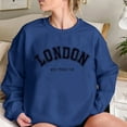 thumbnail image 2 of Women Blouses Striped Cardigan Crop Sweaters Women Came Hoodie Hoodie Cool Design Petites Tops Lady Sweat Shirt Lingerie Leg Warmers Sweaters with Side Slits plus Size Christmas Tunic Long Blue S, 2 of 5