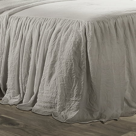 3pc Queen Ruffle Skirt Bedspread Gray - Lush Décor