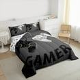 thumbnail image 3 of Manfei Game Console Queen Comforter Set,Gamer Gaming Bedding Sets,Gray Black Bedding Comforter Set For Boys,Breathable Bedroom Decorative Reversible,3 Pieces, 3 of 8