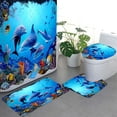 thumbnail image 5 of and Fishes Bathroom Sets with Rugs and Accessories Blue Ocean Seaweed Shower Curtains Set Bathroom Sets for Boys and Girls Underwater Sea World Bathroom Sets with Bath Mat, 5 of 9