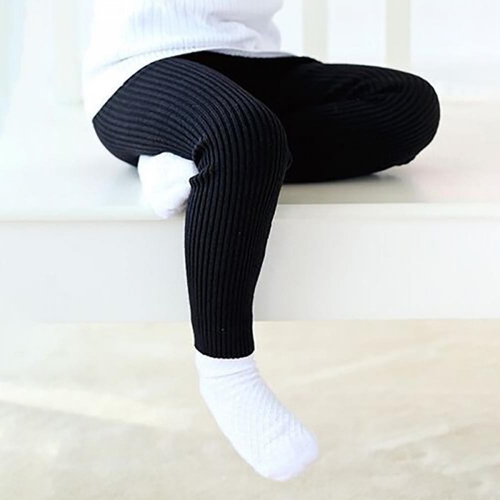 3 Pack Girls Toddler Baby Basic Ribbed Sweater and Leggings Footless Tights Kids Little Girls Dress Bottom Top Pants