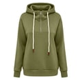 thumbnail image 6 of Oksale Half Zip Hoodies for Women Loose Long Sleeve Drop Shoulder Sweatshirts Casual Drawstring with Pocket Cozy Soft Fall Athletic Fashion Clothing 2026 Army Green S, 6 of 8
