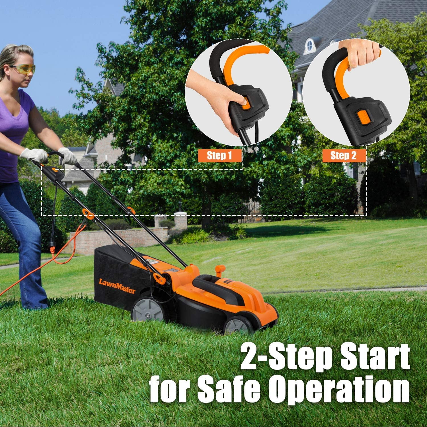 LawnMaster MEB1114K Electric Corded Lawn Mower 14-Inch 10AMP
