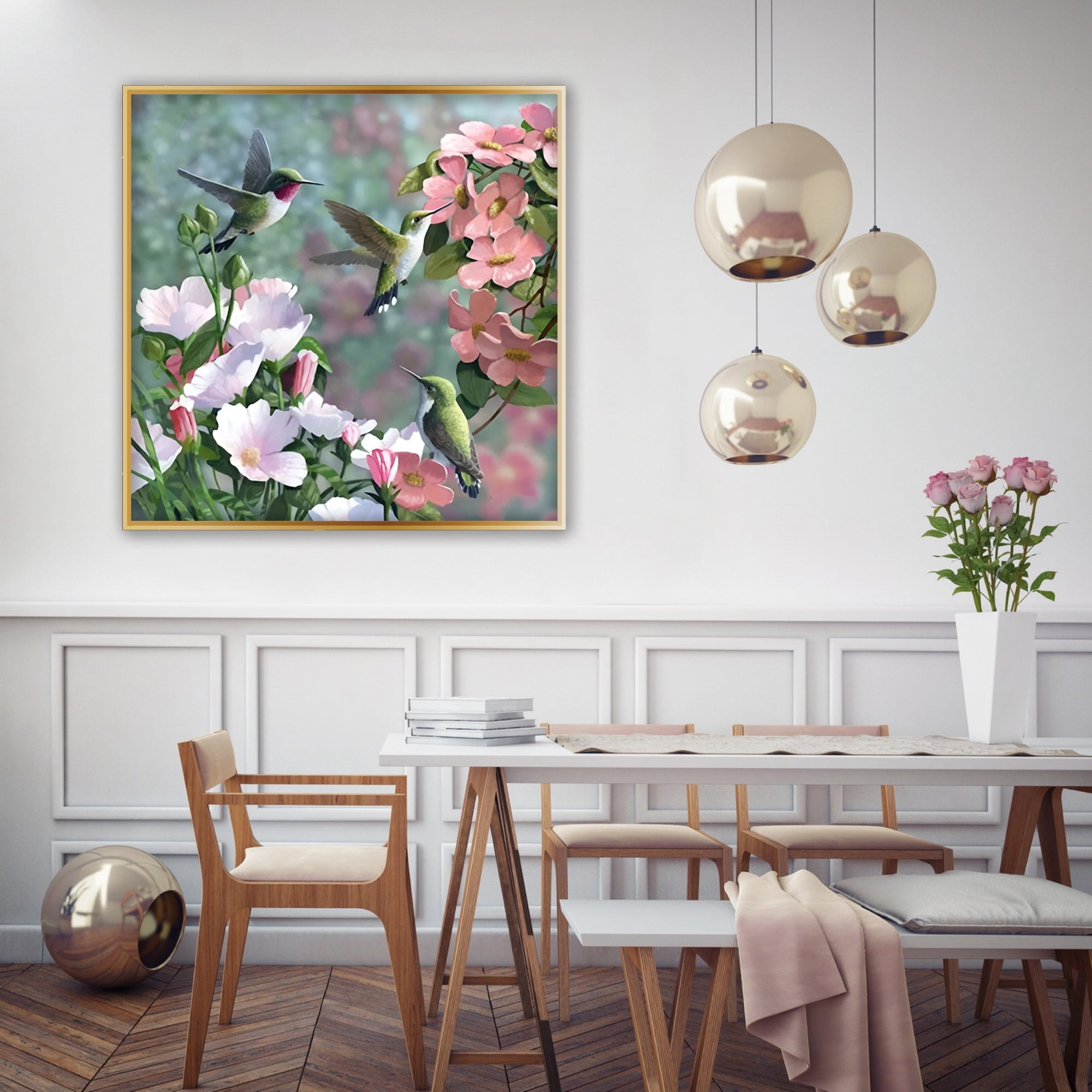 JOYSTRY 5D Diamond Painting Dots Kits for Adults Unisex, Full Drill Round Gem Art ( Hummingbird 14x14in )