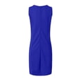 thumbnail image 5 of NIEWTR Womens Summer Dress Crew Neck Button Decoration Sleeveless Sundresses Work Casual Tank Dress(Blue,2XL), 5 of 6