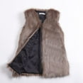 thumbnail image 6 of YDFCWXW Women's Fur Vest Coat Sleeveless Jacket Khaki, XXL, 6 of 7