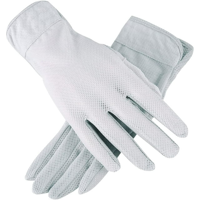 HUGFEGWE Summer Driving Gloves Men Anti-UV Protection Sunscreen Touchscreen Cooling Mesh Breathable Gloves Cycling Riding Full Palm Sport Non-Slip Grip Motorcycle Golf Mittens CJB91-106785