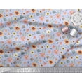 thumbnail image 2 of Soimoi Rayon Fabric Leaves,Bird & Anemone Floral Decor Fabric Printed Yard 56 Inch Wide, 2 of 3
