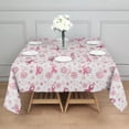 thumbnail image 3 of Pink Breast Cancer and Pioneer Flower Square Tablecloth,Waterproof Square Table Cover,Wipeable Spillproof Washable Table Cover for Home Kitchen Party Decor 42"X42"(107x107cm), 3 of 6